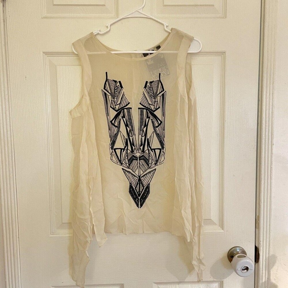 Women’s young fabulous broke heart top shirt size‎ Xsmall xs Tank Top Open Back